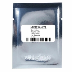 1Ct 10 Moissanitas de 3,00mm Lapidação Brilhante cor D pureza Vvs1