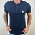 Camiseta Henley Abercrombie Azul Marinho - A-2097