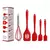 Kit de Utensílios de Cozinha em Silicone Maciço - Vermelho - MS STORE VARIEDADES 