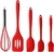 Kit de Utensílios de Cozinha em Silicone Maciço - Vermelho