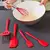 Kit de Utensílios de Cozinha em Silicone Maciço - Vermelho