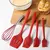 Kit de Utensílios de Cozinha em Silicone Maciço - Vermelho