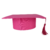 Capelo Para Formatura Adulto Pink - caixa com 25 unidades