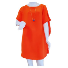 Vestido Laranjado com Laço na Manga - comprar online