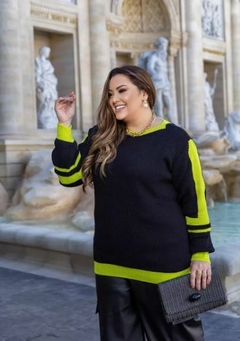 Blusa Tricô Plus Size Duas Cores na internet