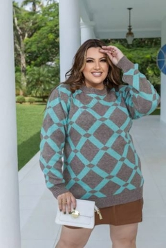 Blusa Tricô Plus Size Losango - comprar online