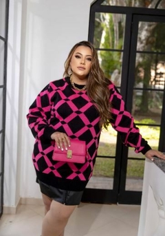 Blusa Tricô Plus Size Losango na internet