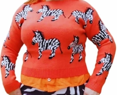 Blusa Tricô Estampa de Zebra - comprar online