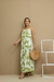 Vestido longo floral verde - comprar online