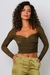 BLUSA CROPPED TULE FRANZIDO VERDE