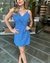 Vestido curto azul com alças reguláveis - comprar online