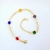 Pulseira Elos Cinco Cristais Coloridos Semijoia Ouro 18K - comprar online