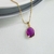 Colar Gota Cristal Roxo P Semijoia Ouro 18K