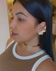 Conjunto Brinco Ear Cuff Chapa " Choker Laminada "