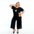 Blusa plus size com bolsos frontais preta e mostarda - buy online