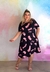 Vestido plus size pinceladas azul e rosa - comprar online