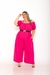 Macacão com alças plus size pink liso