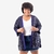 Kimono paetê plus size azul marinho - online store