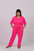 Macacão abotoado pink plus size