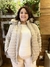 Jaqueta puffer feminina bege plus size