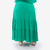 Saia longa verde com babados plus size - Be Golden