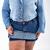 Shorts saia jeans lavagem escura plus size - Be Golden