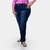 Calça cigarrete jeans lavagem escura plus size - comprar online