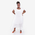 Vestido SL fluído com barra em pontas branco plus size