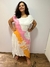 Vestido SL fluído com barra em pontas branco tie dye plus size