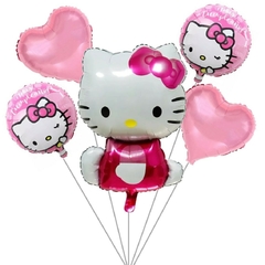 Paquete 5 Globos Metálicos Temática Kitty