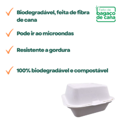 Imagem do 10un Hamburgueira Bento Cake Fibra de Cana Biodegradável 450ml