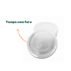 50un Tampa Com Furo Copo Isopor 200ml, Copo 400ml, 500ml Ultra PP - comprar online