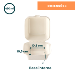 10un Hamburgueira Bento Cake Fibra de Cana Biodegradável 450ml - comprar online