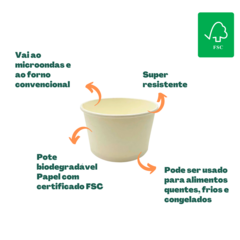 100un Pote Papel 100ml Molho Doces Sorvete Açaí Biodegradável - comprar online