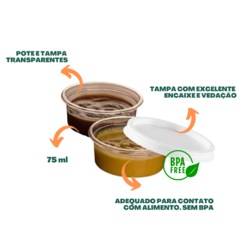 1000un Potinho Para Molho Transparente 75ml com Tampa Copaza - comprar online