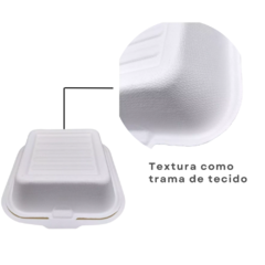 125un Hamburgueira Bento Cake Fibra de Cana Biodegradável 450ml - Embala-on