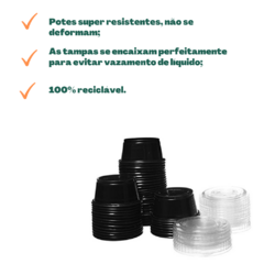 500un Pote Para Molho Preto com Tampa 60ml na internet