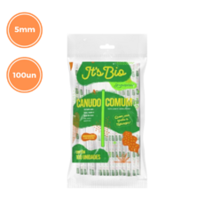 100un Canudo Plástico Comum 5mm Strawplast