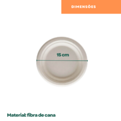 1000un Prato Descartável Sobremesa Fibra de Cana 15cm Branco 100% Biodegradável - loja online