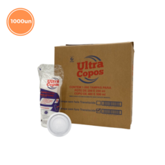 1000un Tampa COM Furo Copo Isopor 200ml, Copo 400ml, 500ml Ultra PP