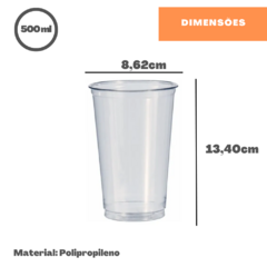 500un Copo 500ml Descartável Transparente Chopp Suco Liso na internet