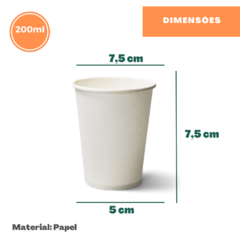 1000un Copo de Papel 200ml Branco Biodegradável - comprar online