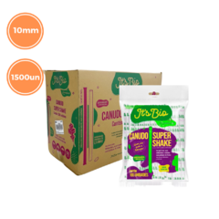 1500un Canudo 10mm Super Milkshake Plástico Bio Sache Strawplast