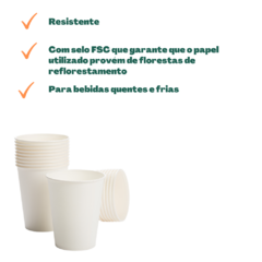 500un Copo de Papel 200ml Branco Biodegradável na internet