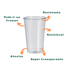 500un Copo 500ml Descartável Transparente Chopp Suco Liso - comprar online