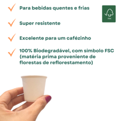 50un Copo Copinho de Papel 60ml Branco Biodegradável - comprar online