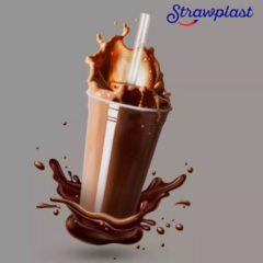 1500un Canudo 10mm Super Milkshake Plástico Bio Sache Strawplast - loja online