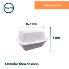 Imagem do 125un Hamburgueira Bento Cake Fibra de Cana Biodegradável 450ml