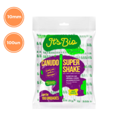 100un Canudo 10mm Super Milkshake Plástico Bio Sache Strawplast