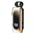 Fone de ouvido K55 Mini Wireless com display digital LED, design retrátil e acabamento dourado.